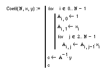 матрица коэффициентов полинома Лагранжа